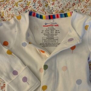 Magnetic Me White Onesie with Colorful Balloon Design 3-6 mo